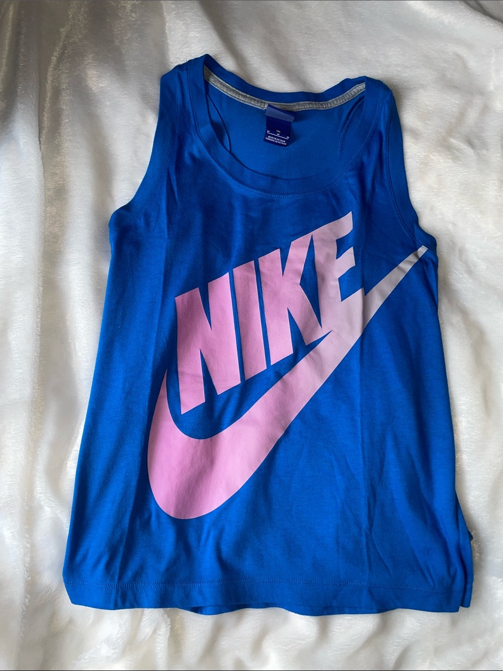 Blue and pink Nike Muscle tank top
